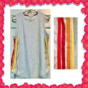 PJ Salvage NEW tank top - terry cloth w/pink orange yellow stripes- Medium BOGO